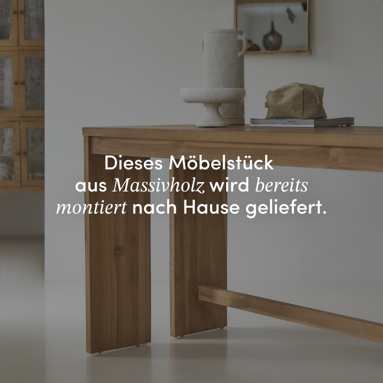 Eden - Schreibtisch aus massivem Teak mit Aufbewahrungselement